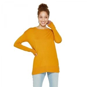 A New Day Yellow Long Sleeve Crew Luxe Pullover